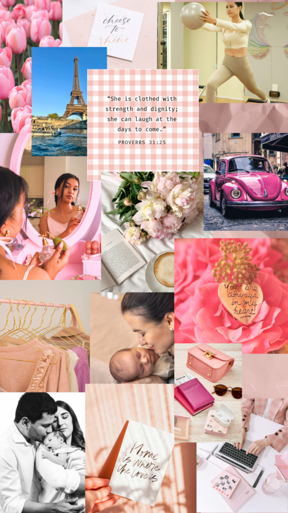 A sample vision board for the new moms planning on trying to make a vision board 